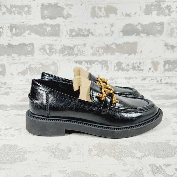 NEW Steve Madden Karmine Black Leather Slip On Old Money Loafers F400 - Picture 4 of 10